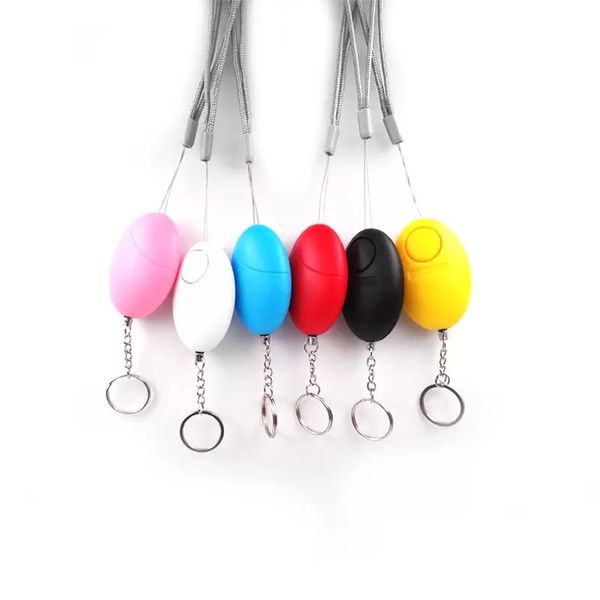 Sistemas de alarme de autodefesa 110db 5 cores forma de ovo menina mulheres segurança proteger alerta segurança pessoal grito alto chaveiro sistema de alarme