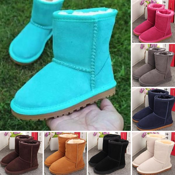 Botas de neve Sapatos de algodão botas curtas Winter Women's Cloephed Plush Warm Anti-Skid Flash Flash Flat WGG Tamanho 22-35