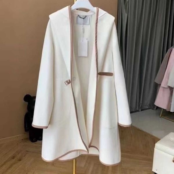 Cappotti di lana da donna di lusso maxi giacca firmata cashmere giacche lunghe con cappuccio giacca a vento invernale cappotto casual alla moda da donna