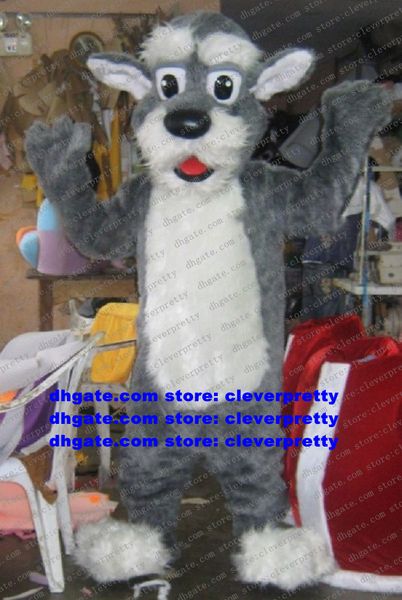 Серый плюшевый пушистый талисман костюм Schnauzer Dog Puppy Dog Schnowzer Shnowser для взрослых мультфильм живописной пятно Аллен прекрасное ZX2863