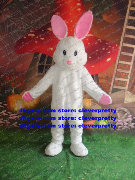 Weißes langes Fell-Maskottchen-Kostüm, Osterhase, Osterhase, Kaninchen, Hase, Zeichentrickfigur, Gesellschaft, Aktivitäten, öffentliche Wohlfahrt zx2308