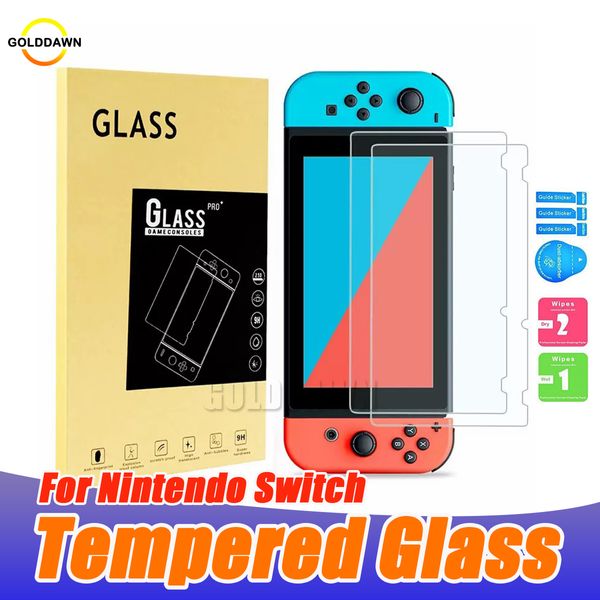 2.5D 9H Consolos consolos vidro temperado para Nintendo Switch Tela Protective Film Cober com pacote de varejo