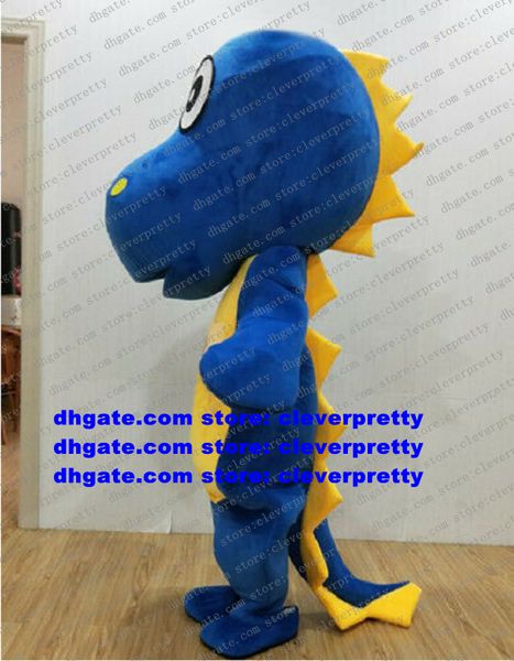 Dinosauro blu Dino Tyrannosaurus Mascotte Costume da cartone animato per adulti Outfit Dilni di famiglia Ambassador simbolico ZX2981