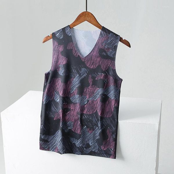 Herren-Tanktops, Herren-Weste, Design und Farbe, Sommer-Eis, koreanische Slim-Fit-Fitness, enge Sportweste, T-Shirt mit Boden