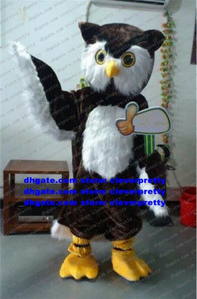 Plüsch pelzige braune Eule Owlet Maskottchen Kostüm Erwachsene Cartoon Charakter Outfit Anzug Shop Feier Urlaub Feiern zx2904