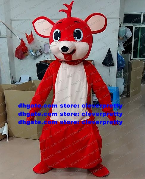 Traje de mascote de kangaroo vermelho rio