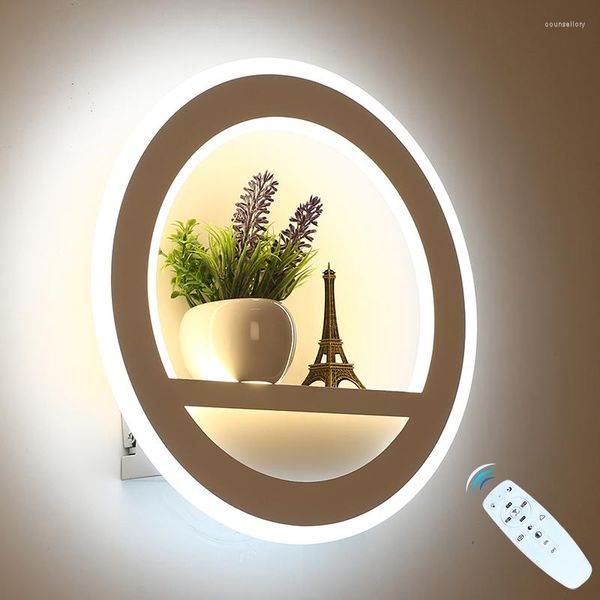 Wandleuchten LED-Lampe dimmbar 2,4 G Fernbedienung moderne Schlafzimmer Wohnzimmer Dekoration Beleuchtung Licht mit Blume und Turm 29 W