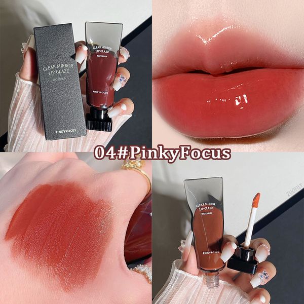 Espelho de água preta Esmulgos de lábios de alto brilho hidratante sexy lips vermelha maquiagem de batom de batom de lipstick longlast de cor de copo antiaderente