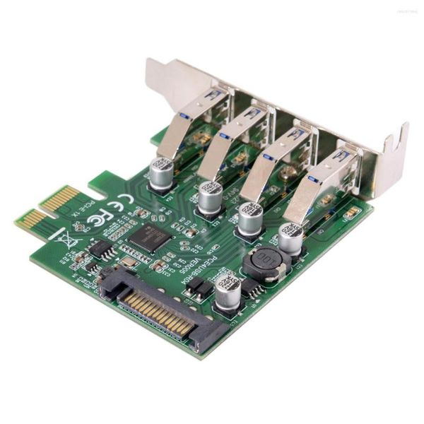 Cavi per computer Jimier a basso profilo 4 porte PCI-E a USB 3.0 HUB Adattatore scheda di espansione PCI Express 5 Gbps per scheda madre