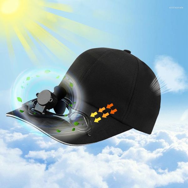 Beralar Yaz Açık Hava Spor Şapkaları Güneş Koruyucu Güneş Powered Fan Şapkası Güneş Koruma Kapağı ile Serin Bisiklet Tırmanma Beyzbol