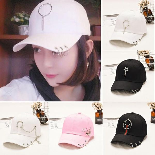 Cappellini da baseball Cappelli da donna Cerchi Rivetto Baseball Creativo regolabile Visiera estiva Sole per ragazze Designer da donna Snapback