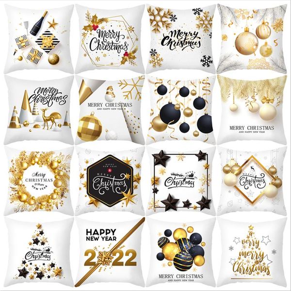 Noel Dekorasyonları Noel Yastığı Kılıfı Navidad Hediye Yıl Ev Dekoru 2022 Süsleme için Yastık Kapağı