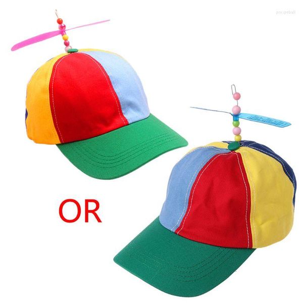 Berets Erwachsene Kinder Sommer Hubschrauber Propeller Baseball Kappe Bunte Patchwork Libelle Perlen Cosplay Party Einstellbare Snapback Papa Hut