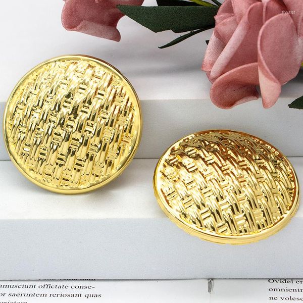 Orecchini a bottone da donna con clip a cerchio tondo placcato oro 24 carati Accessori per gioielli da sposa africani dorati di Dubai