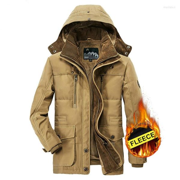 Masculino de inverno espessado espessado parka com capuz Men plus size m-5xl Exército com jaqueta de lã militar colar jaquetas para homens