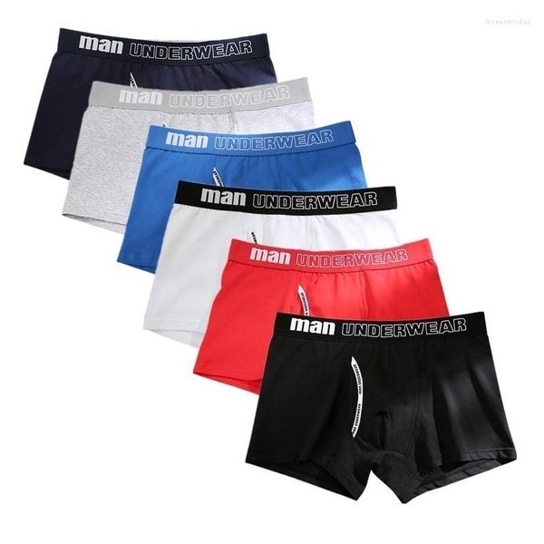 Mutande 6 pz/lotto Cotone Mens Boxer Morbido Uomo Traspirante Biancheria Intima Solido Flessibile Boxer Cuecas Vetement Homme 365