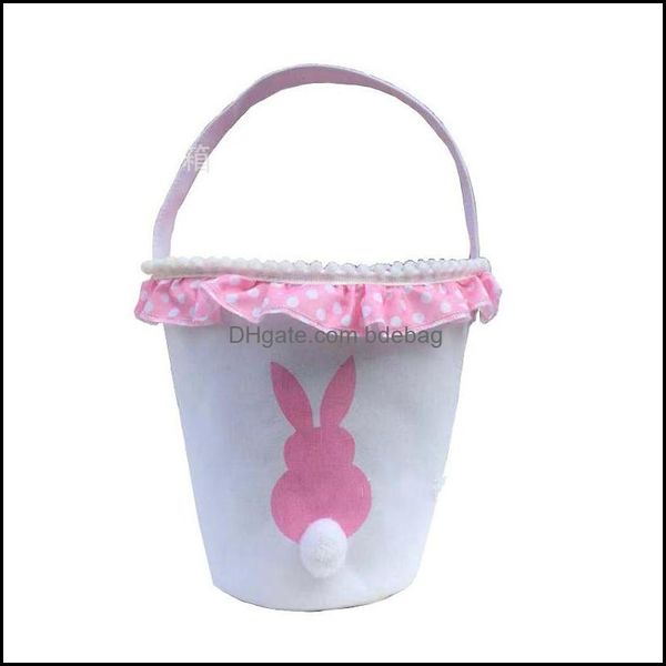 Корзины для хранения Дети обрабатывают кроличьи корзины с точками, напечатанными рюшами плюшевые подарки