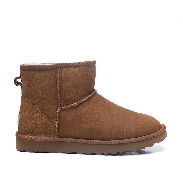 Designer fuzzy clássico botas quentes para mulheres chinelo de pele de carneiro mini neve bota curta respirável sapatos leves couro outono inverno fivela original com caixa tamanho 35-42