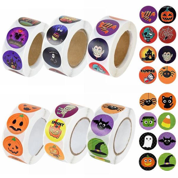 Decorazione per feste da 500 pezzi adesivi di Halloween carini etichette di guarnizione fantasma di zucca felici decorazioni per pacchetti regalo fai -da -te decorazioni per bambini favore