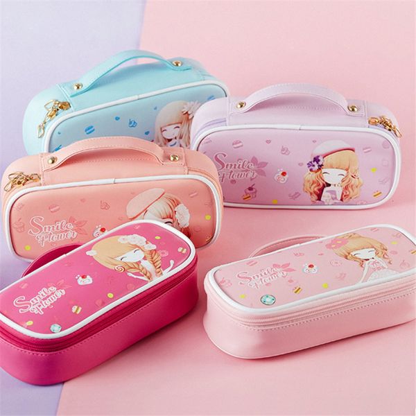 Sacos de Lápis Kawaii Para Meninas Estojos de Lápis Fofos Estojos de Papelaria 4 Camadas Cartuchera Estojo Escolar Etui Piornik Trousse Scolaire 221111