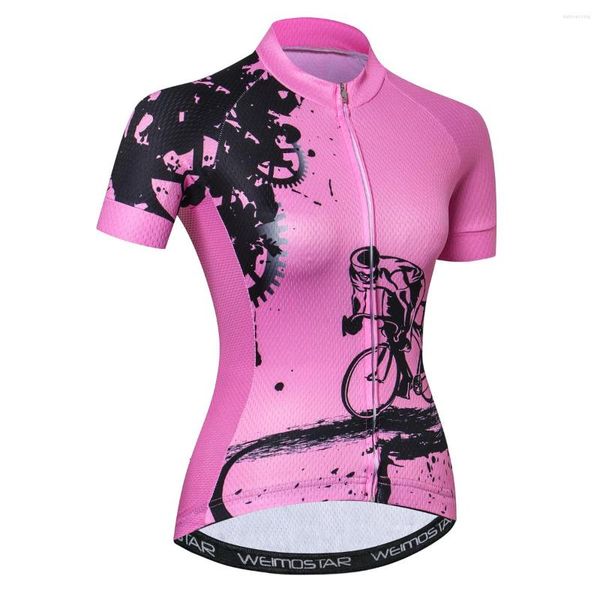 Jackets de corrida Jersey de ciclismo Summer Summer Manga Short Roupas Mountain Mulheres Bicicleta Tops Breatable Road Quick Dry Shirt Ropa