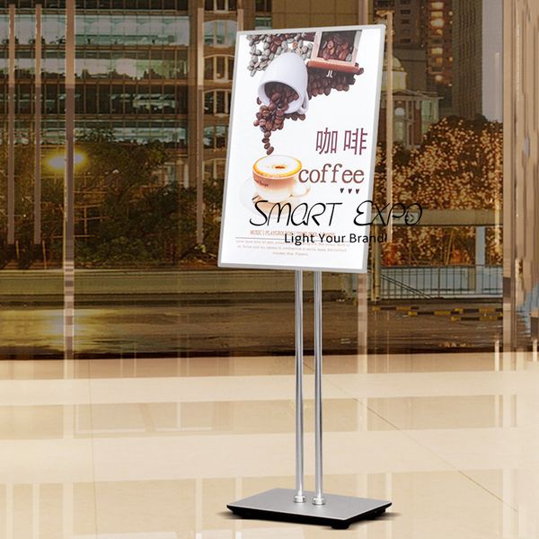 Café-Poster-Schilder-Set, Werbedisplay, Rahmen 60 x 90 cm, mit LED-Beleuchtung