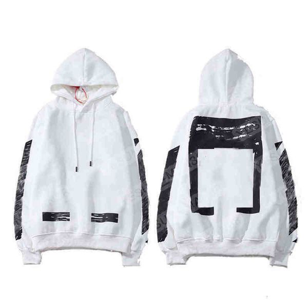 Offs Mens Hoodies 2023 Designer Luxo Clássico Arrow Head Lines Katoen Heren Hoodie Casais de Preto Branco Impressão Mulheres Com Capuz Hip-Hop