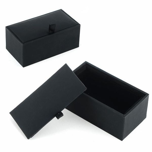 Großhandel 100 Stück schwarze Manschettenknopf-Box Geschenketui Halter Schmuck Verpackung Boxen Organizer SN188