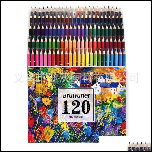 Живопись поставляет наброски рисовать масляные карандаши художники профессиональные цветные карандаши набор 48/72/120/160 Цвета краска Crayon Art Supplies Dhfuq