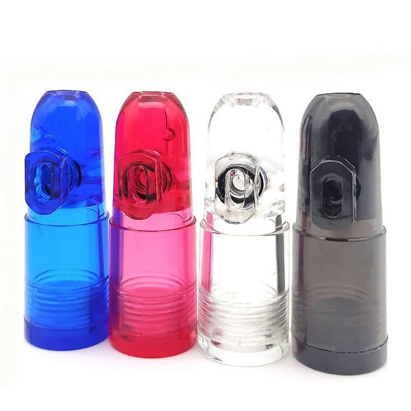 Rocket Smoking Snuff Bottle Case Containers Pipes Snorter Kit Tragbare Sniff Pocket Langlebiger Snuffer Mix Color Snort Saver