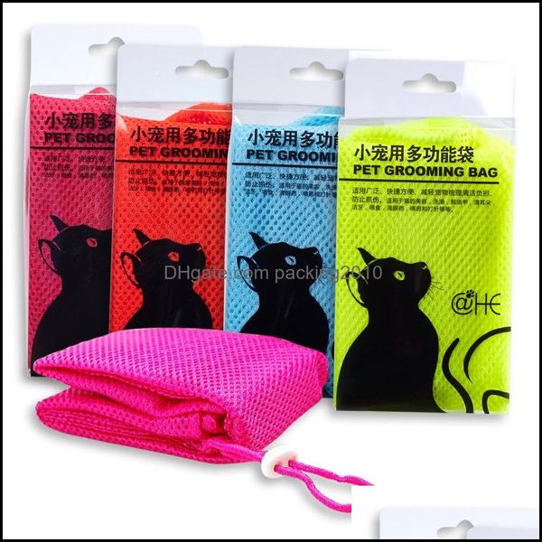 Katze Pflege Waschen Katze Tasche Anti-Seizing Haustiere Liefert Waschbar Praktische Sicherheit Pflege Polychromatische Trim Nägel Taschen Neue Ankunft Dhl0Y