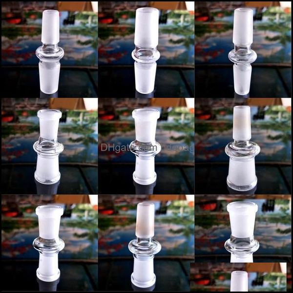 Andere Raucherzubehör Bong Raucherzubehör Adapter Weißes Glas Shisha-Anschluss Wasserpfeife Männlich Weiblich 14 mm 18 mm Konverter M DHT2J