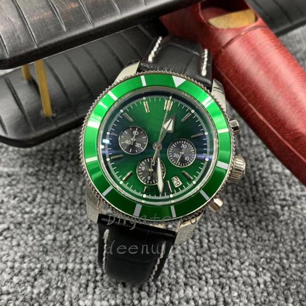 Relógio de pulso masculino com bateria 904L 46MM, pulseira clássica de borracha, designer de moda, relógios à prova d'água de safira requintados