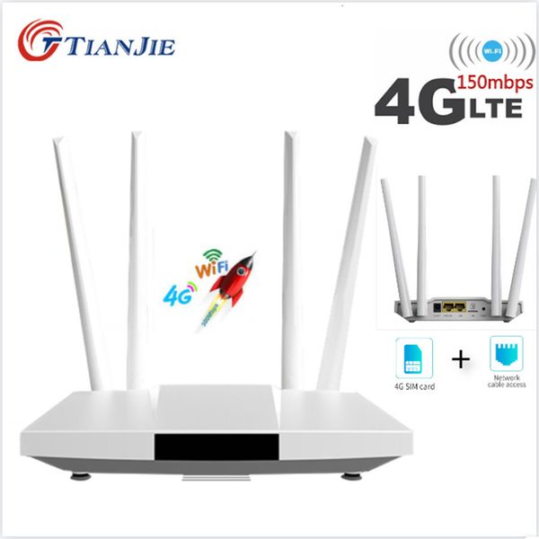 Yönlendiriciler 300Mbps 4G SIM Kart Yönlendirici Kilidi LTE WiFi Antenler CPE RJ45 Wanlan Port Mobil Spot Wi-Fi Kablosuz Modem Geniş Bant Ağ 221114