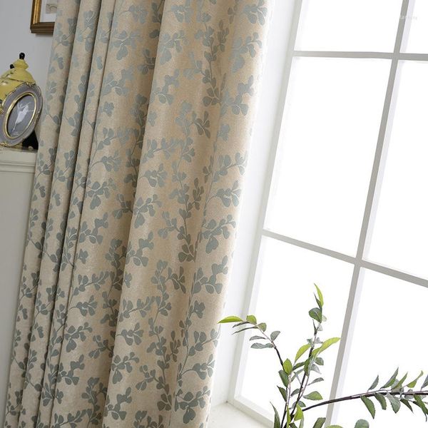 Cortinas de cortina para sala de estar quarto moderno e simples Chenille Jacquard Fabric Factory Direct Sales Products