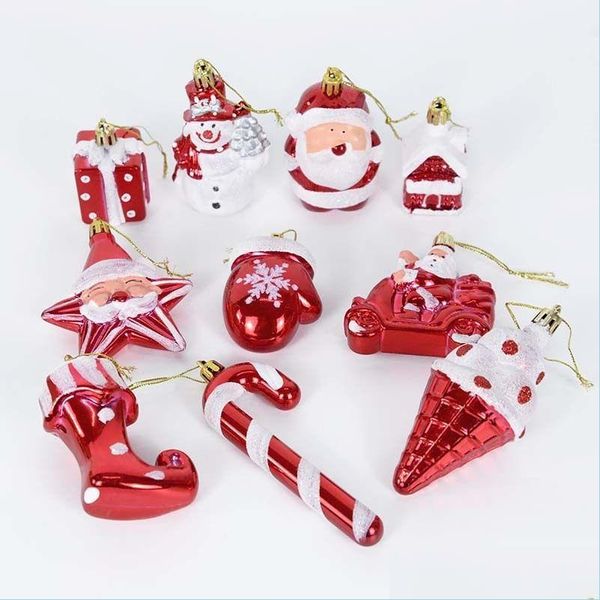 Decora￧￵es de Natal Decora￧￵es de Natal Pl￡stico Candy Cane Lollipop Pingente Santa Calus Tree Ornamentos pendurados para decora￧￣o de casa na dhbvx