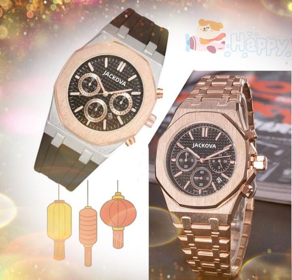 Pre￧o mais baixo Jap￣o Quartz Movimento Stopwatch Rel￳gios Autom￳vel Data Funcional Funcional Popular Presidente Fine Inoxless Steel Dial Table Gifts Wristwatch Watch