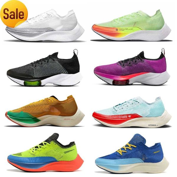 Principais tênis de corrida corredores runners tempo fly knit hiper violet flash neon néon arco -íris brilhante manga aquática de melancia leve novo zoomx vaporfly a seguir% 2