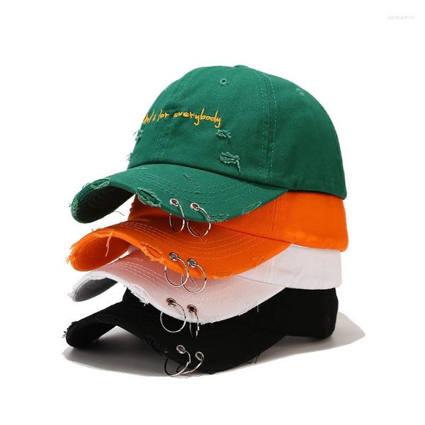 Berets 1 PCs Coole Kappe Casual Sticken Eisen Hoop Baseball Einstellbare Snapback Hüte Frauen Männer Hip Hop Straße Papa Hut Großhandel