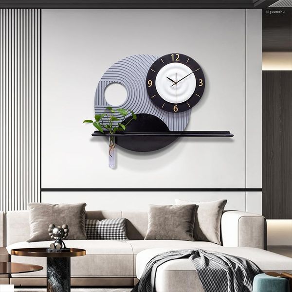 Relógios de parede relógio moderno relógio criativo relógio montado na parede casa decoração de jantar redondo chinês pendurado