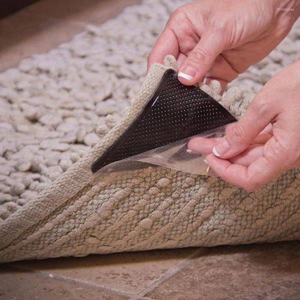 Teppiche 8 Stück Teppichgreifer Teppich Gummi Anti-Rutsch-Pad mit stark klebrigem doppelseitigem Klebeband Anti-Rutsch-bunt