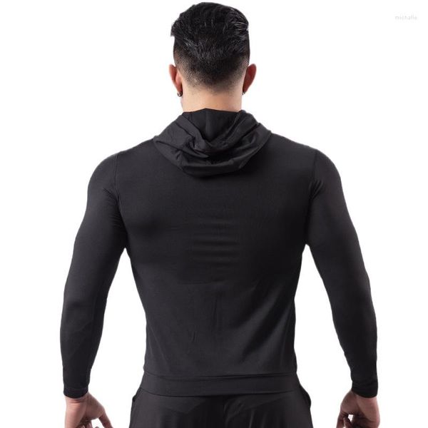 Moletons masculinos Sport Casat Men High Bounce Speed ​​Speed ​​seco com capuz preto Roupa de zíper para zíper de zíper Fitness Clothing