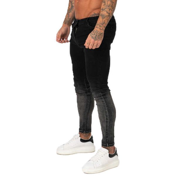 Jeans para hombres GINGTTO Jeans para hombres Pantalones Slim Fit Super Skinny Jeans para hombres Street Wear Hio Hop Tobillo ajustado cortado de cerca al cuerpo Tamaño grande Stretc T221102