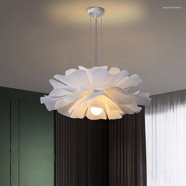 Lampade a sospensione Lampadario a fiori italiano Nordic Soggiorno Camera da letto Art White Indoor Household Restaurant Coffee Shop Lamp