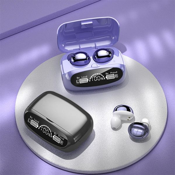 M32 TWS Mini Ohrhörer LED -Display Twins Wireless Bluetooth 5.1 Kopfhörer Stereo Sport Ohrhörer Berühren Sie Key Wavorfof Headset mit 2200 -mAh -Akkuladrand Ihr Telefon
