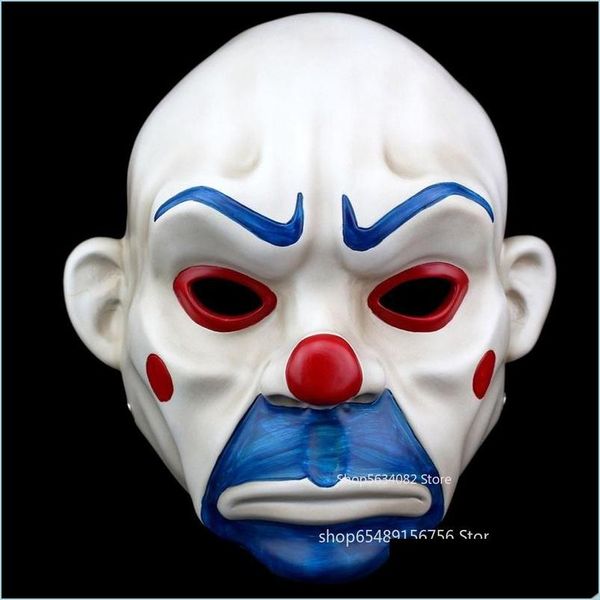 Mascheri per feste Joker Bank Mask Mask Clown Clown Masquerade Carnival Party Fancy Latex Gift Prop Accessorio Set di Super Hero Christmas Horror 2 Dhed9