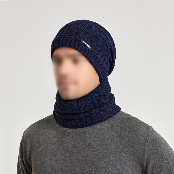 Cappellini da ciclismo Accessori per abbigliamento Cappello di lana Sciarpa Completo in pile da esterno Caldo berretto da pesca in autunno e inverno lavorato a maglia