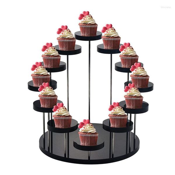 Bakeware Tools Cupcake Espositore per gioielli Disco in acrilico Matrimonio Festa di compleanno Supporto per decorazioni per la casa Dessert Scaffali trasparenti