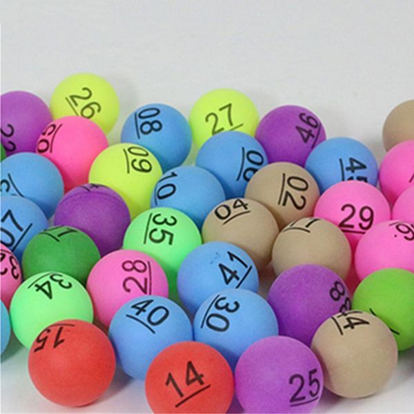 Bolas de tênis de mesa coloridas entretenimento pingue pingue com bola numérica para loteria time de propaganda 50pcs pacote 2 4g 4 221114