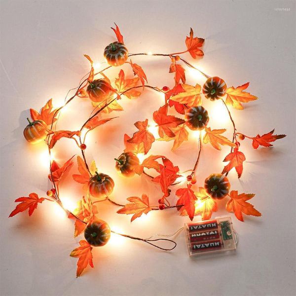 Strings Halloween Maple Vine com frutas de abóbora e fio de fio de cobre Luz por festas de férias decoração de Natal do Natal